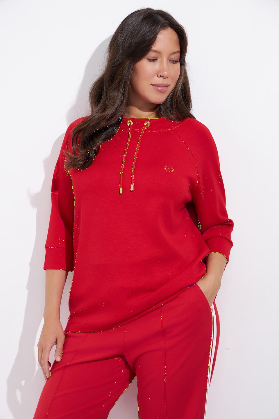 Пуловер Olsen красный с вышивкой