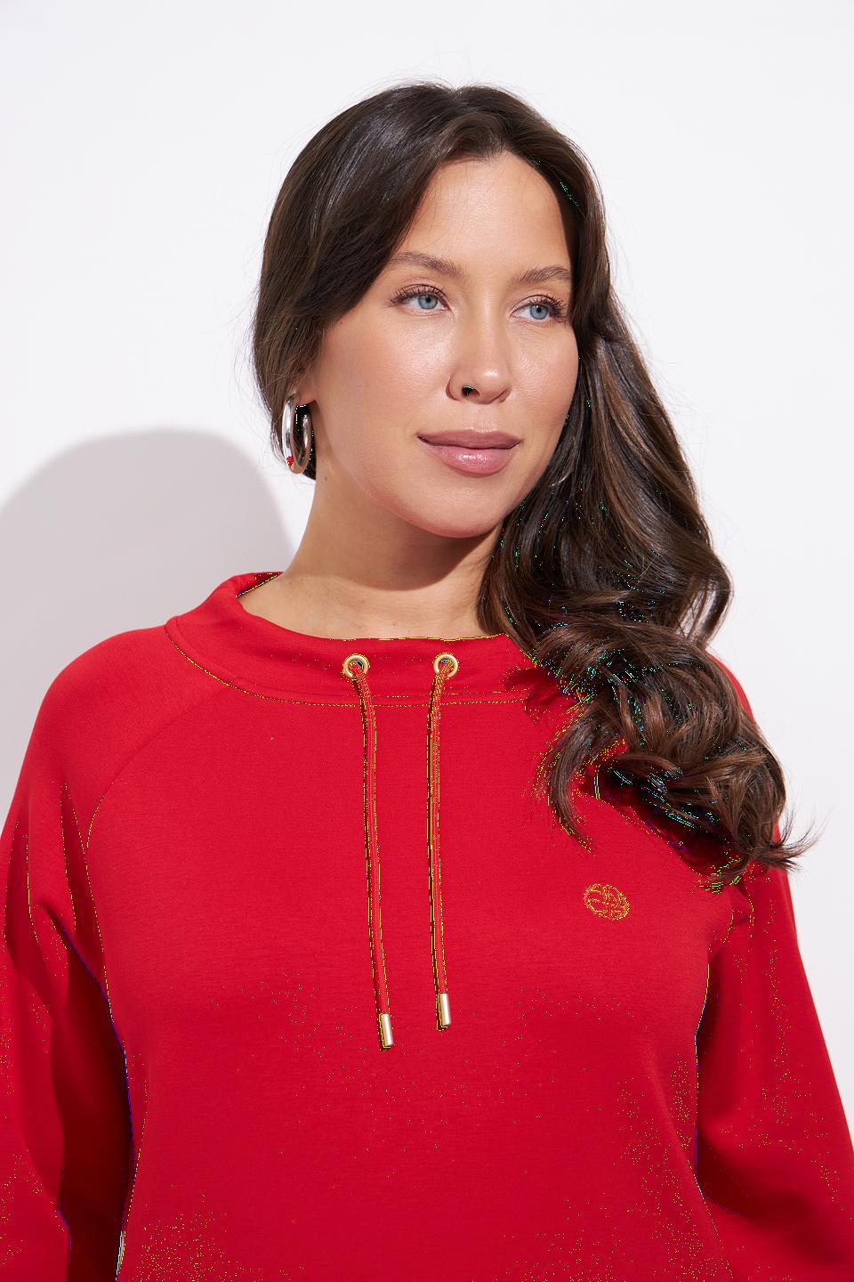 Пуловер Olsen красный с вышивкой