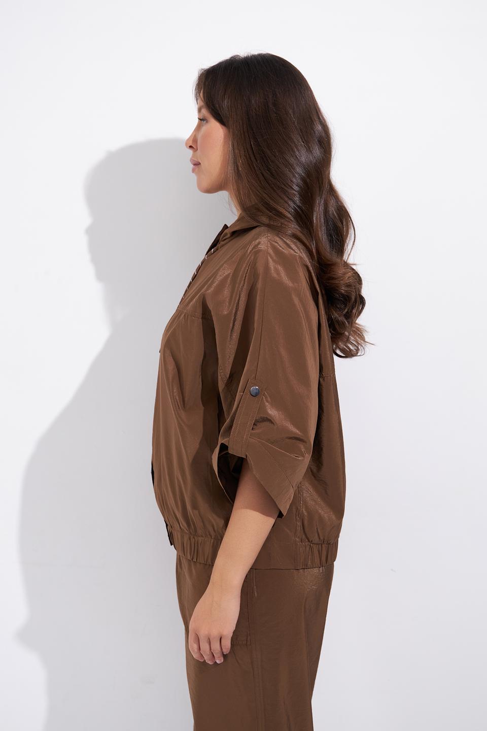 Жакет Lecomte коричневый с отделкой