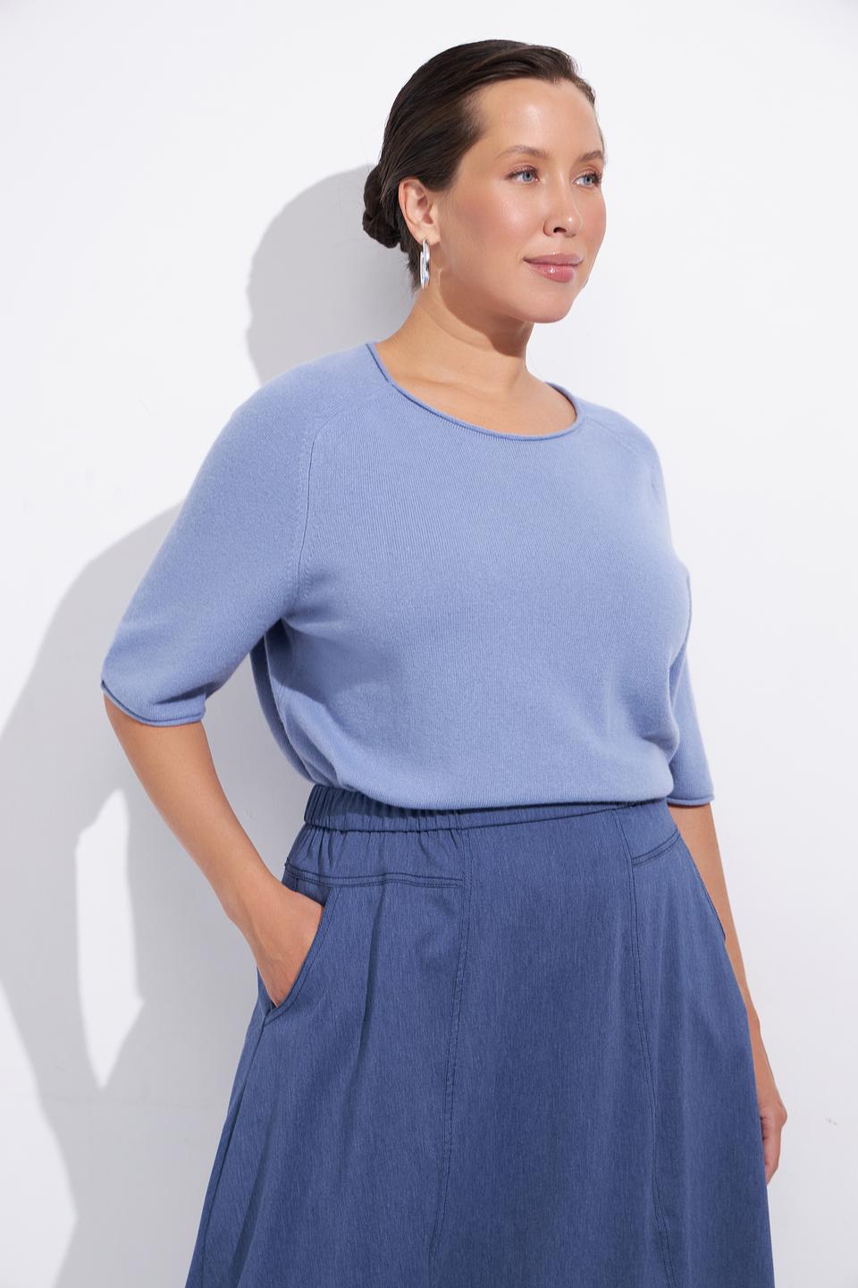 Пуловер Luisa Cerano голубой с рукавом 3/4