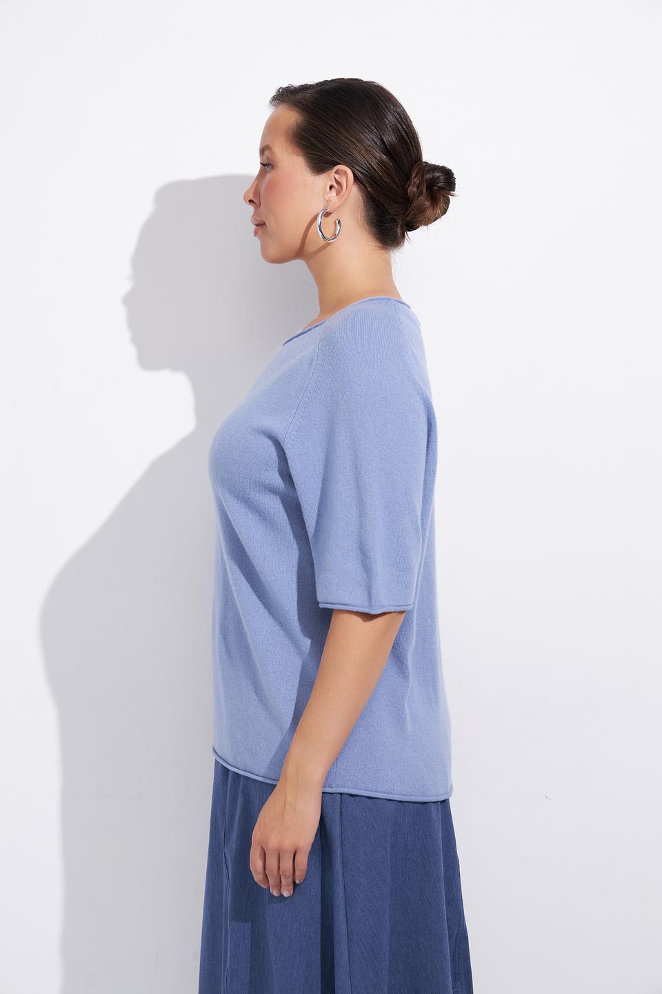 Пуловер Luisa Cerano голубой с рукавом 3/4