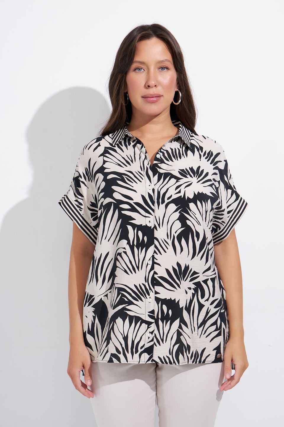 Блуза Lebek с тропическим принтом
