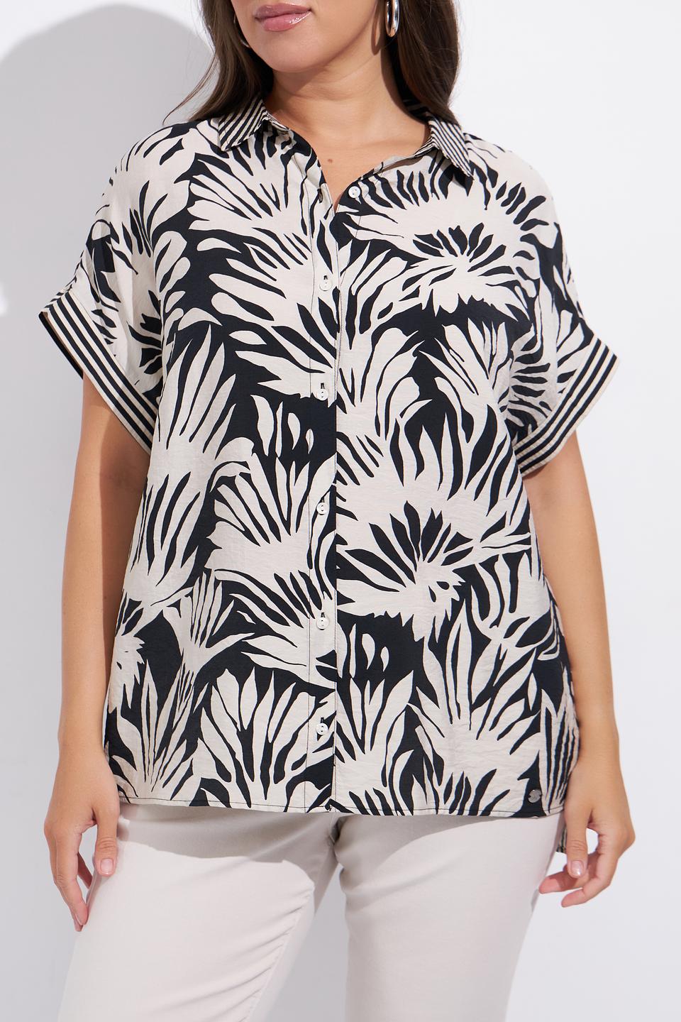 Блуза Lebek с тропическим принтом