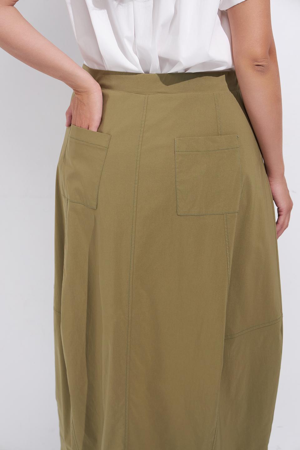 Юбка Gaia хаки с завязками