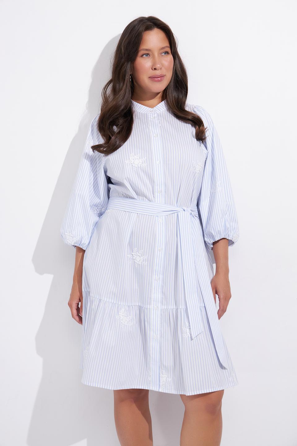 Платье Lecomte в полоску с вышивкой