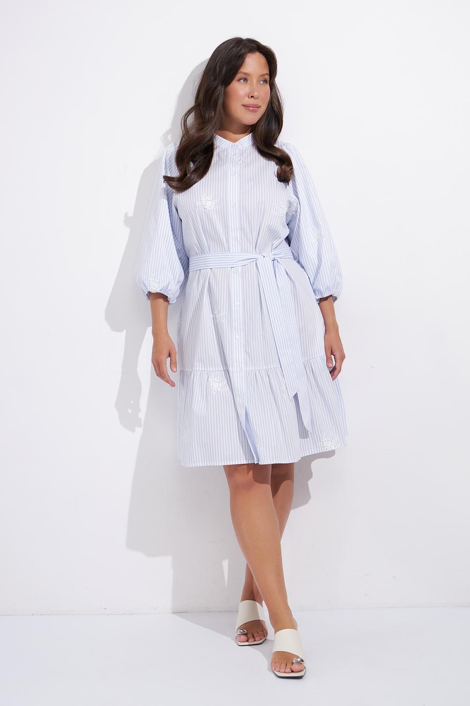 Платье Lecomte в полоску с вышивкой