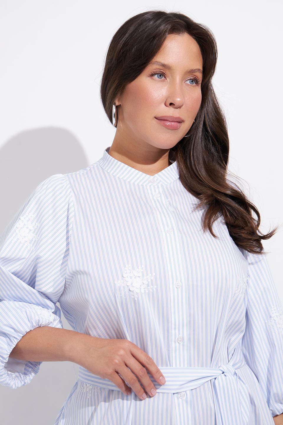 Платье Lecomte в полоску с вышивкой