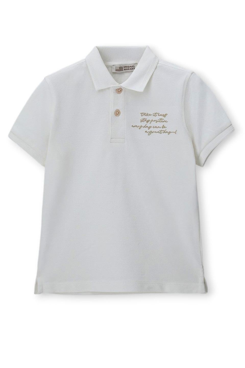 Поло Original Marines белое с вышивкой
