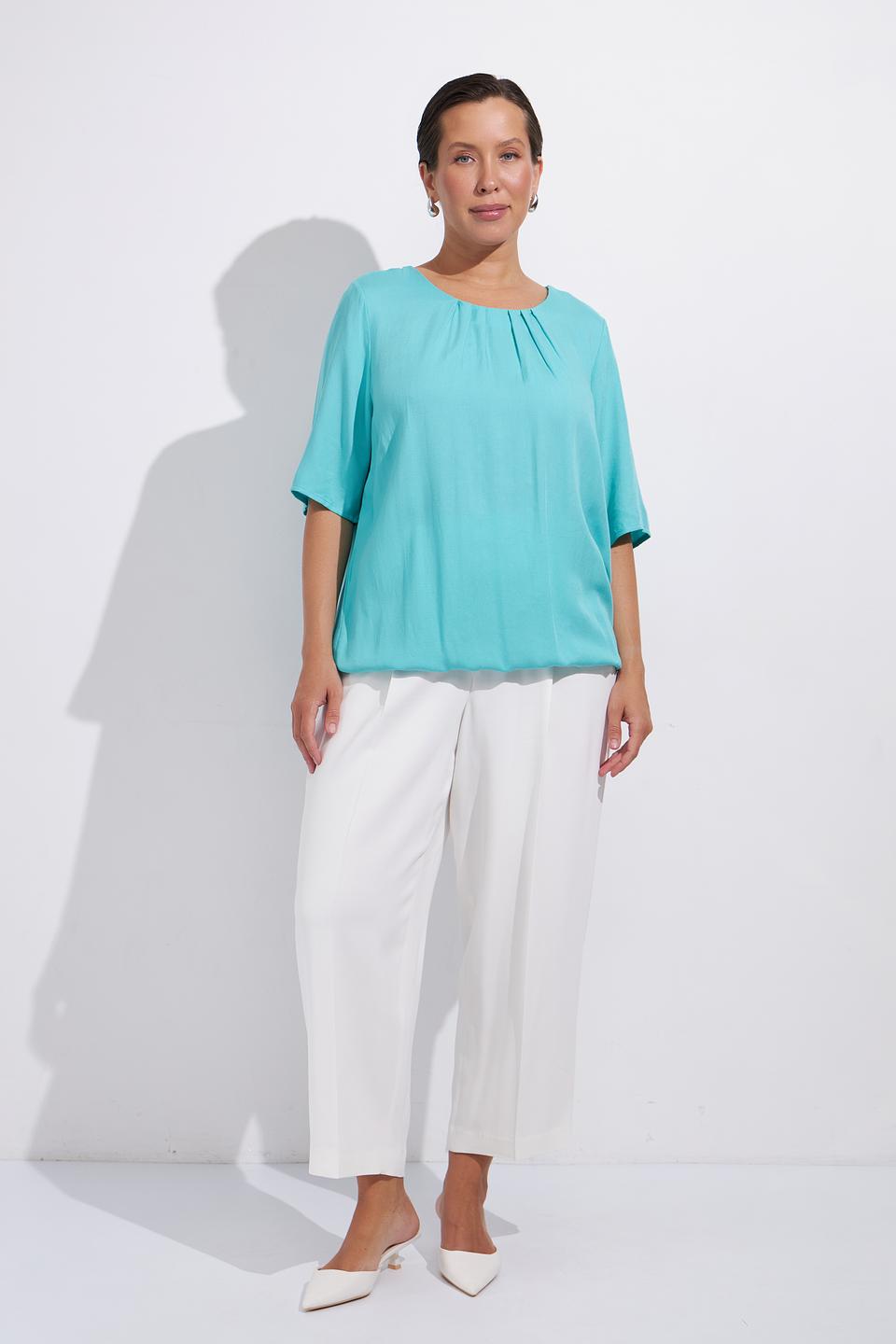 Блуза Clarina бирюзовая с рукавами 3/4