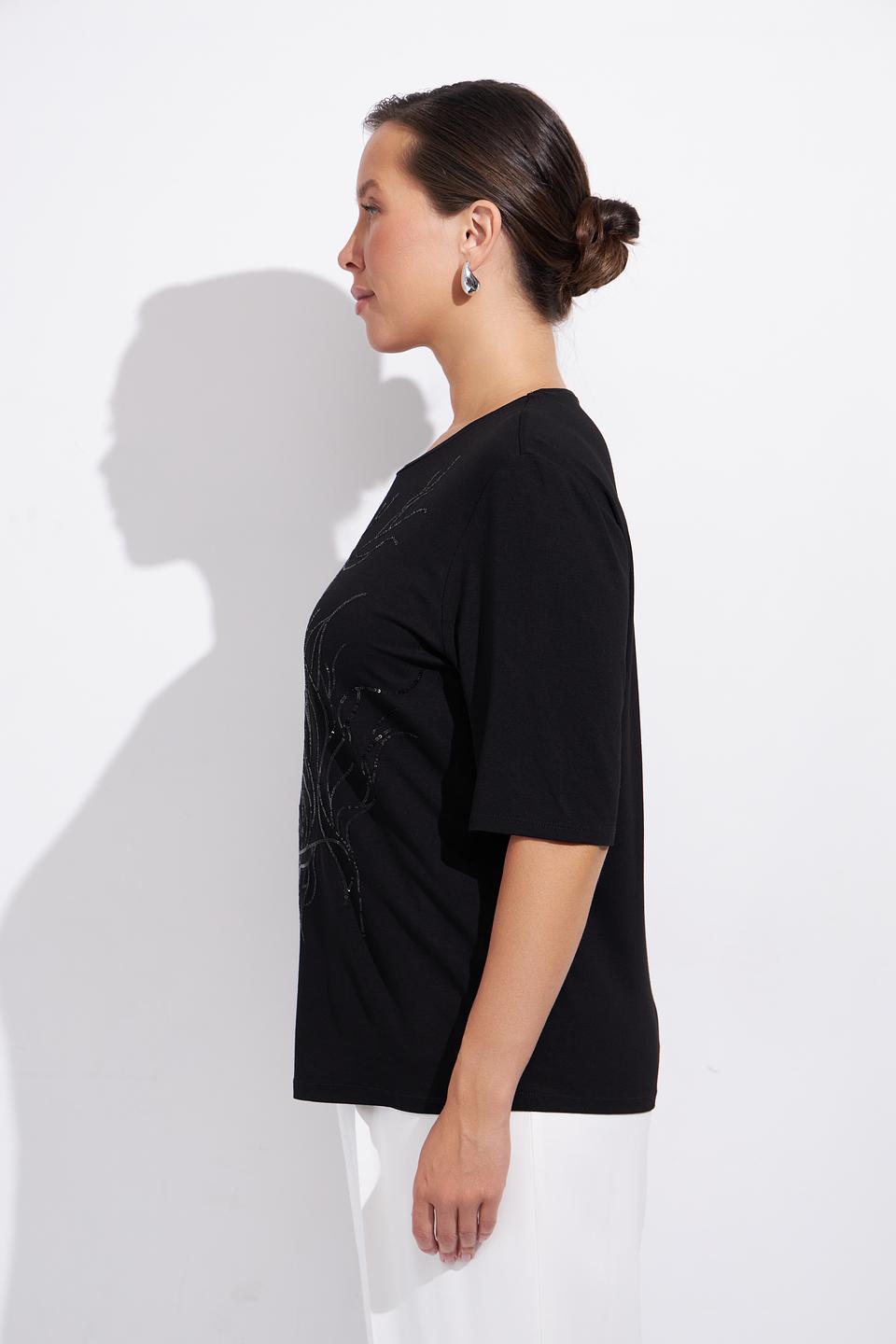 Блуза Lebek с вышивкой чёрная