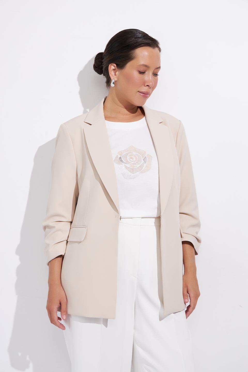 Жакет Bianca бежевый с 3/4 рукавом