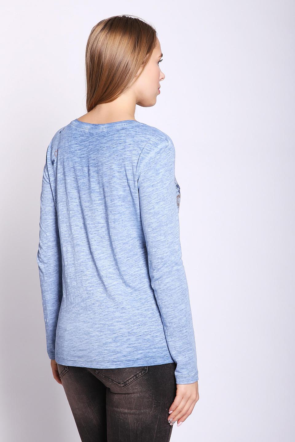 Лонгслив Taifun с сердцами голубой