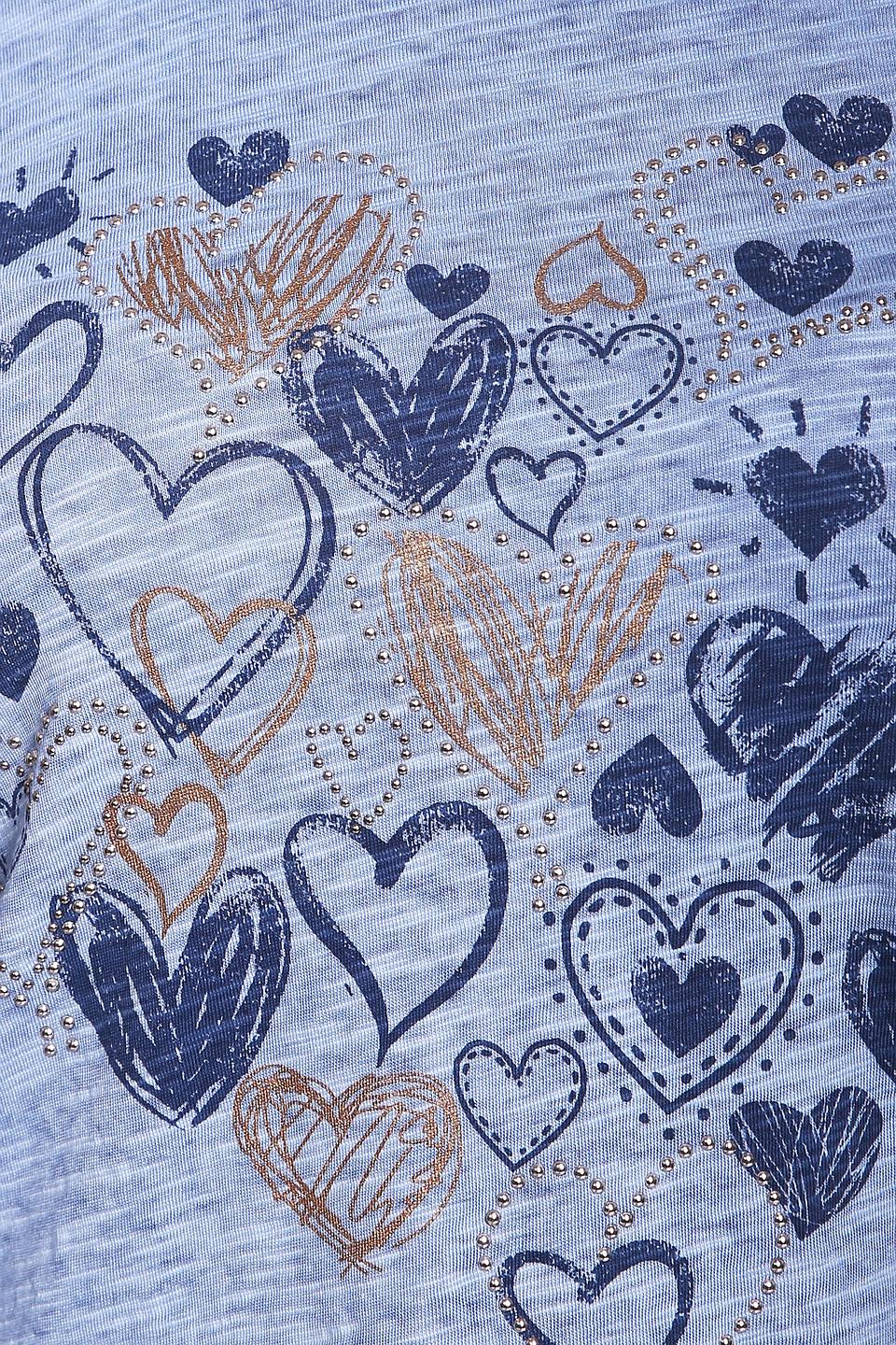 Лонгслив Taifun с сердцами голубой