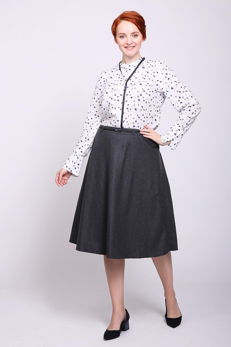 Юбка Gerry Weber серая с тонким ремнем