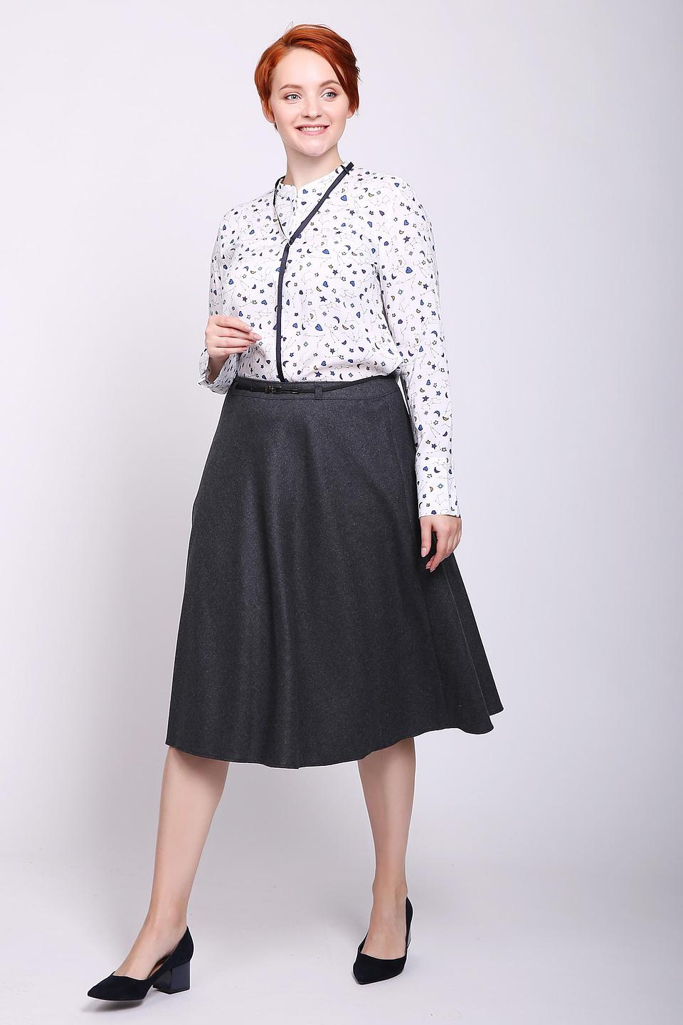 Юбка Gerry Weber серая с тонким ремнем