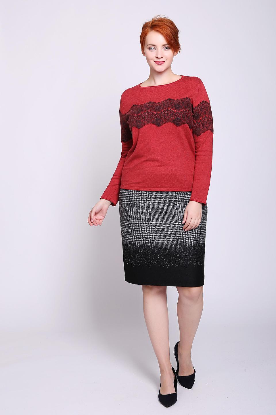 Пуловер Gerry Weber с кружевом бордовый