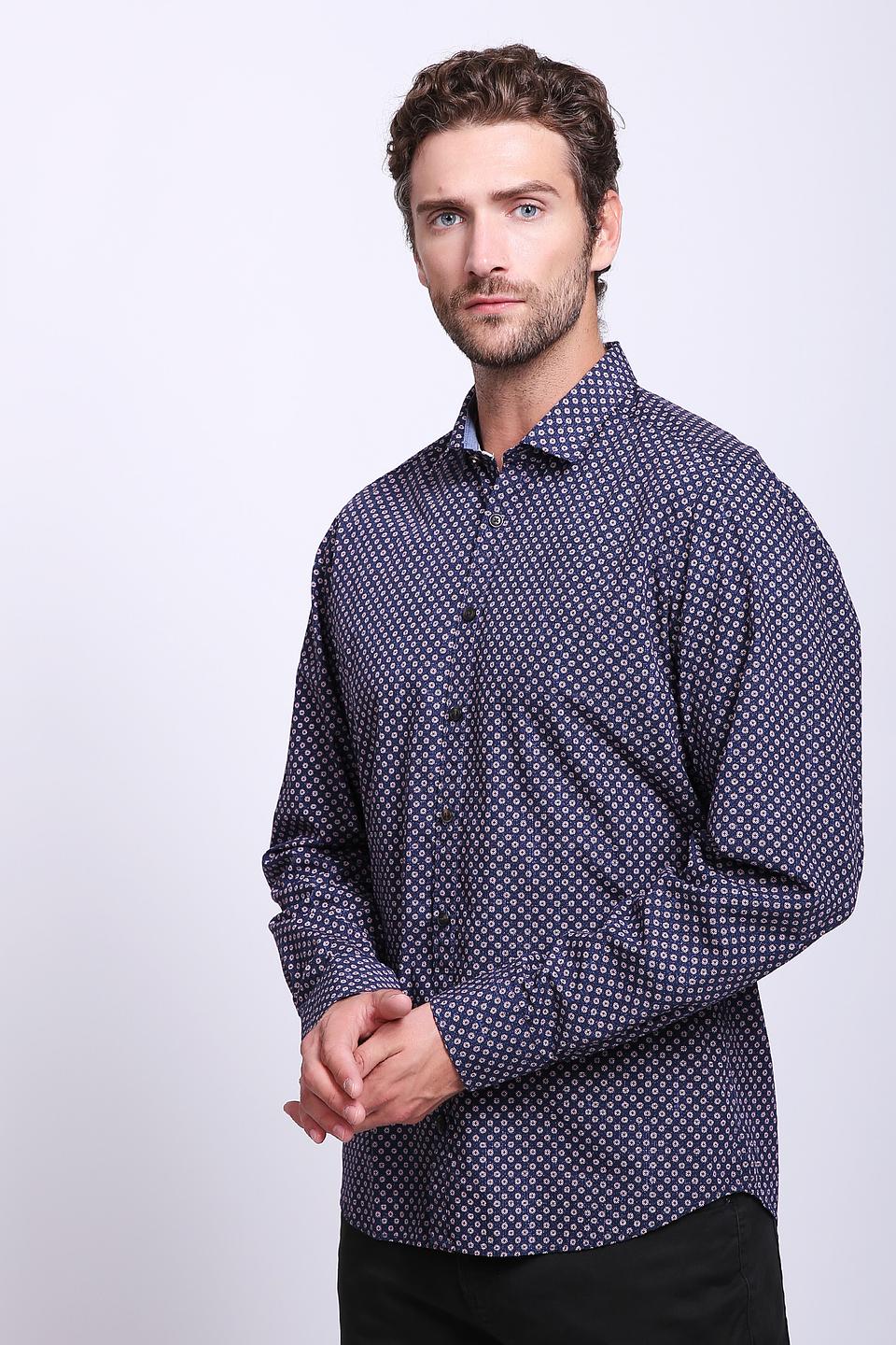 Рубашка Olymp men синяя с узором