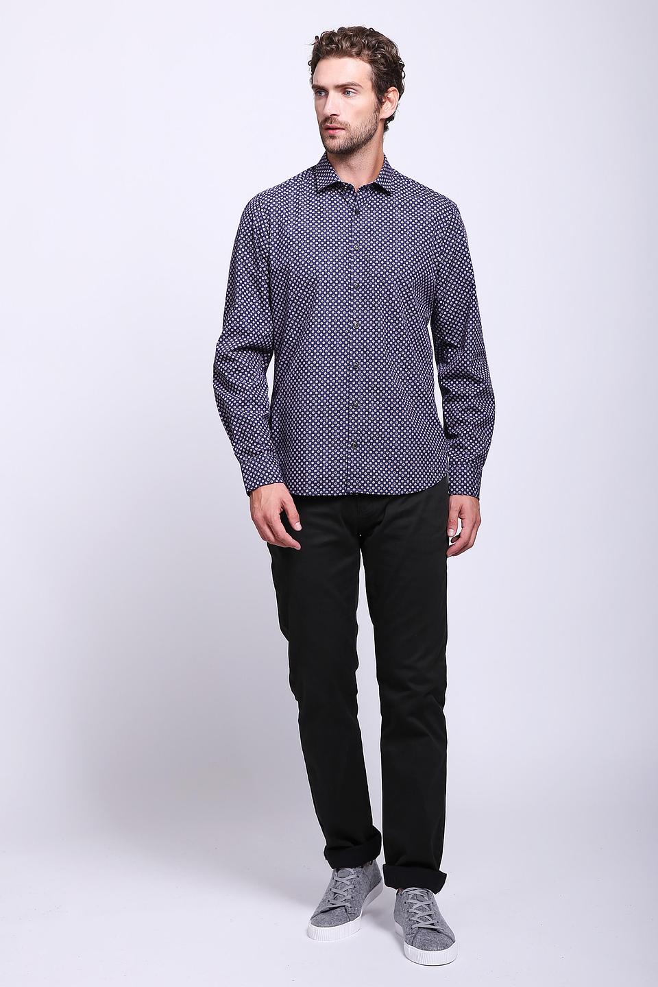 Рубашка Olymp men синяя с узором