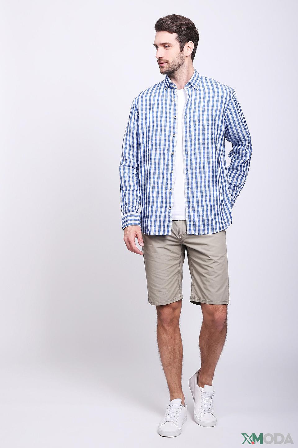 Рубашка Olymp в клетку голубую