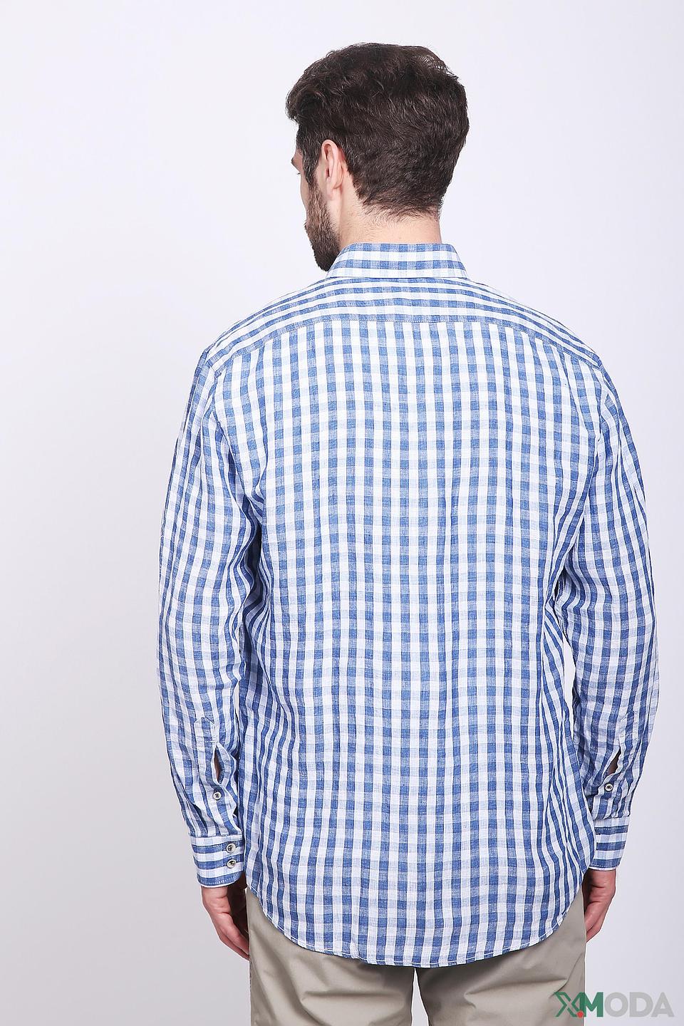 Рубашка Olymp в клетку голубую