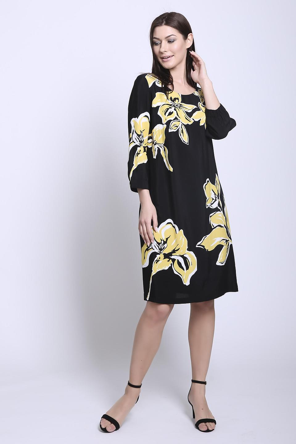 Платье Gerry Weber чёрное с цветочным принтом