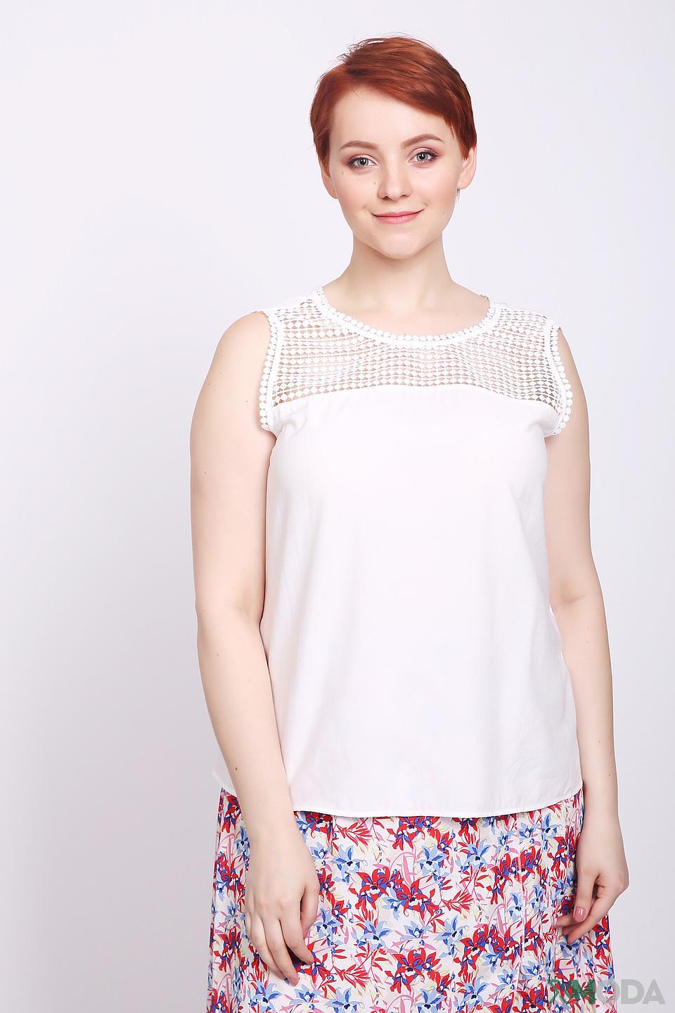 Топ Taifun с кружевом белый