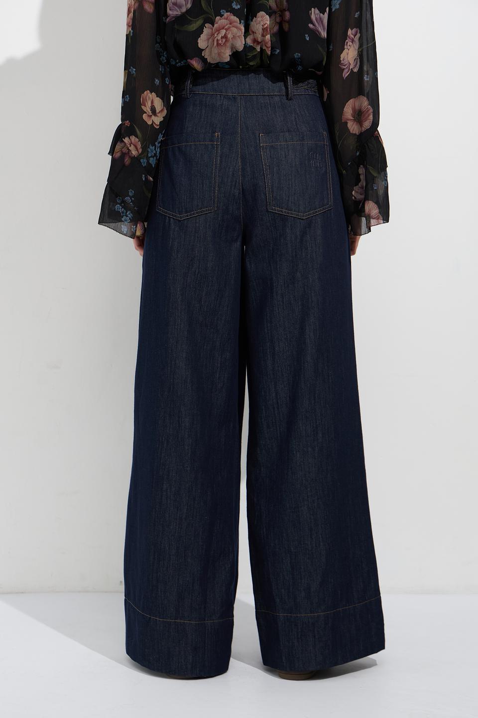 Джинсы клёш Oui тёмно-синие