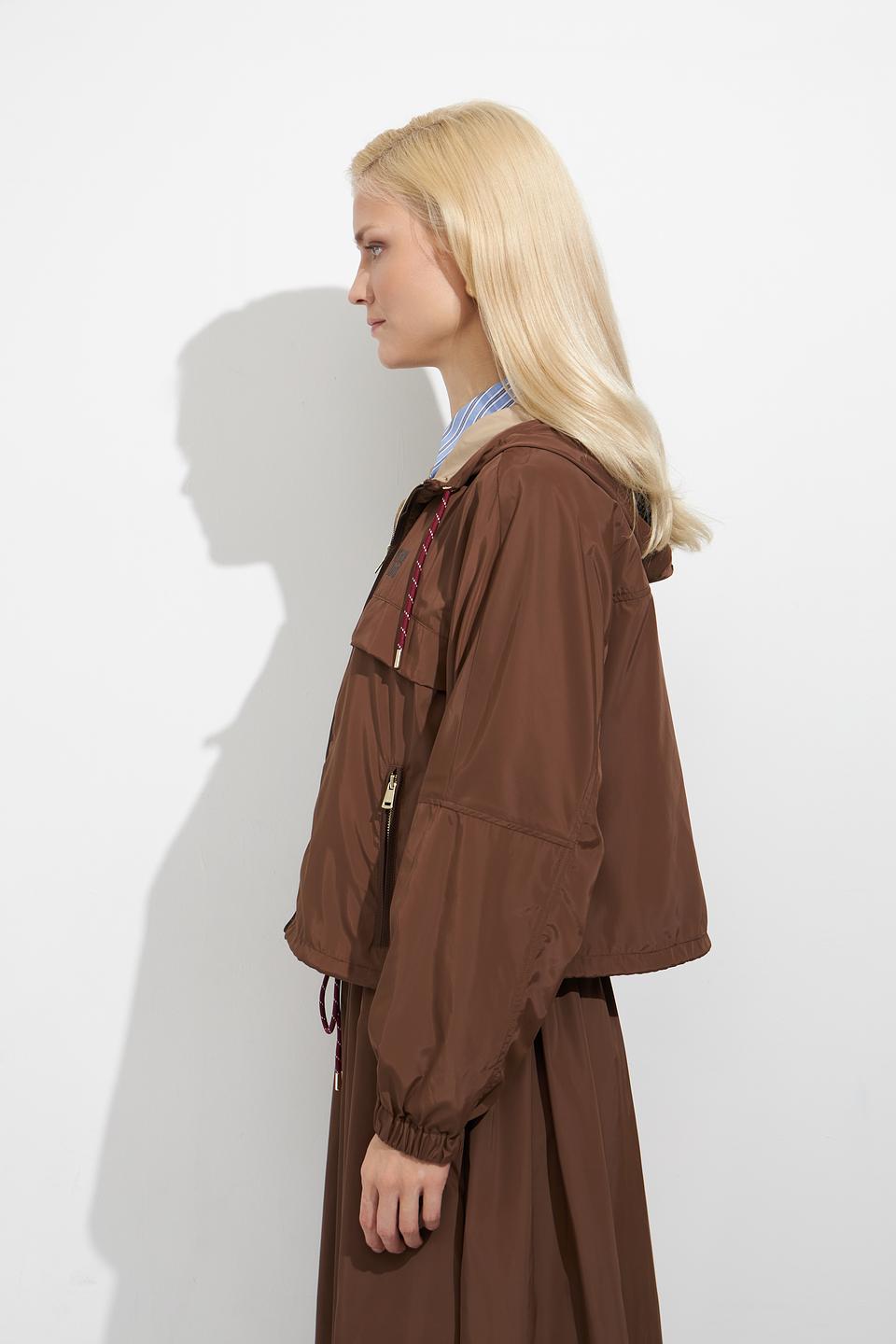 Куртка Oui коричневая с капюшоном