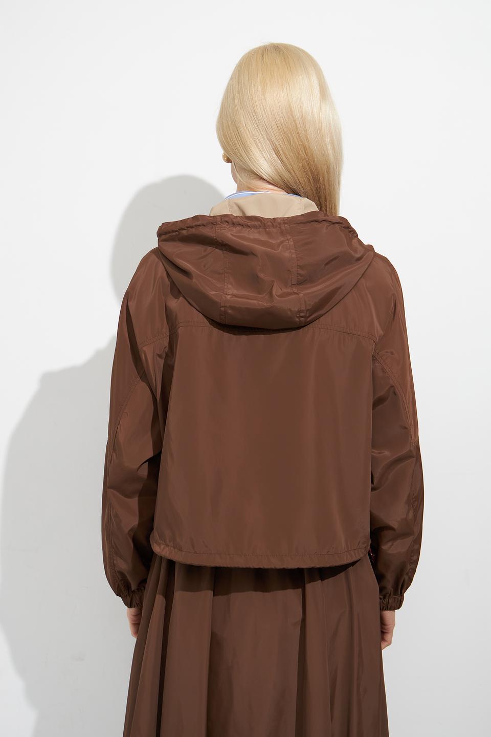 Куртка Oui коричневая с капюшоном