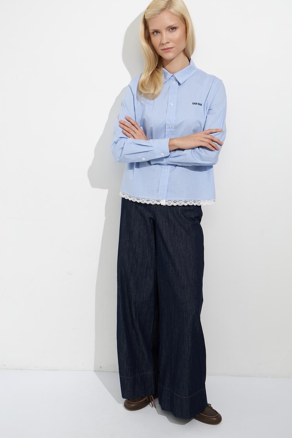 Блуза Oui в голубую клетку