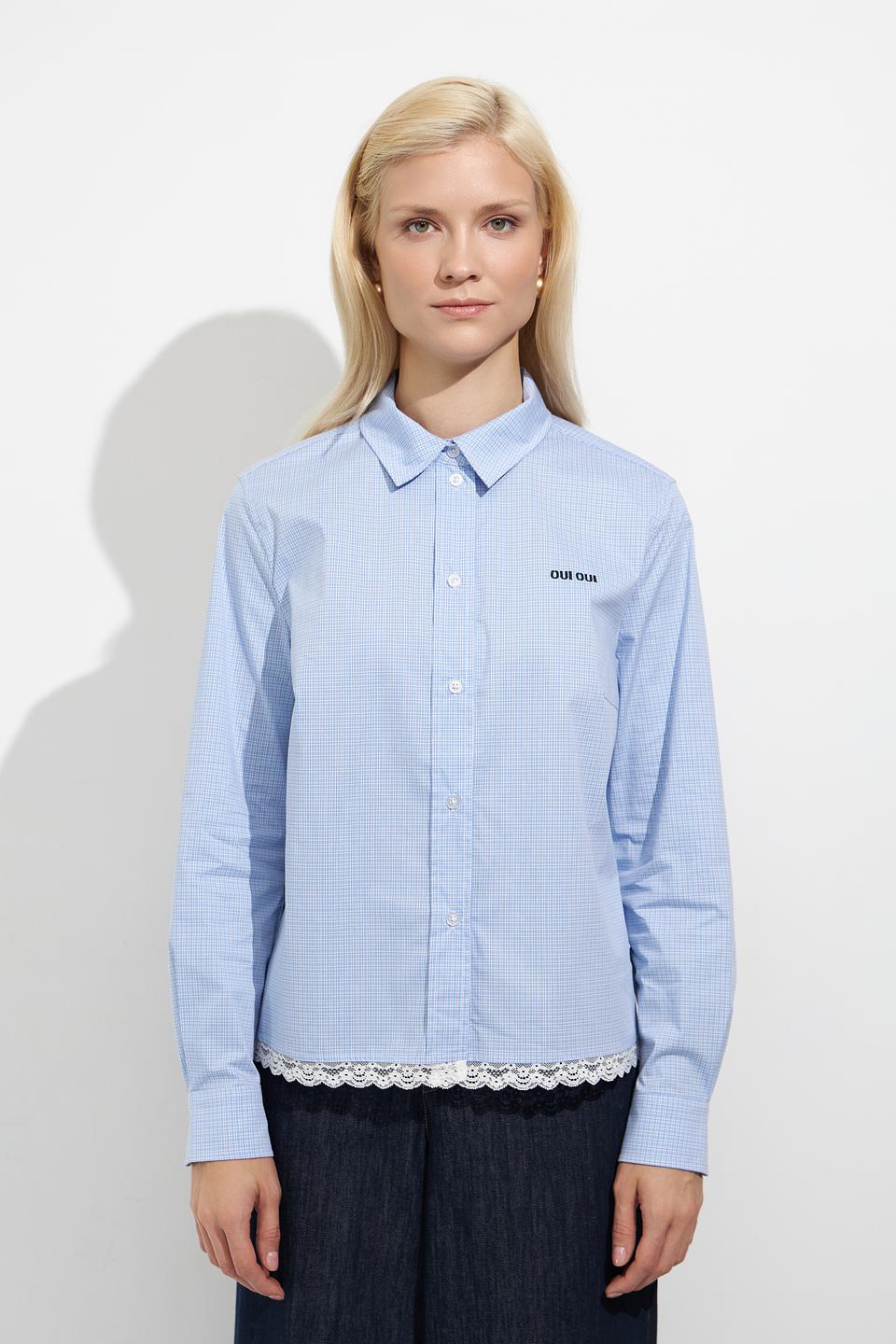 Блуза Oui в голубую клетку