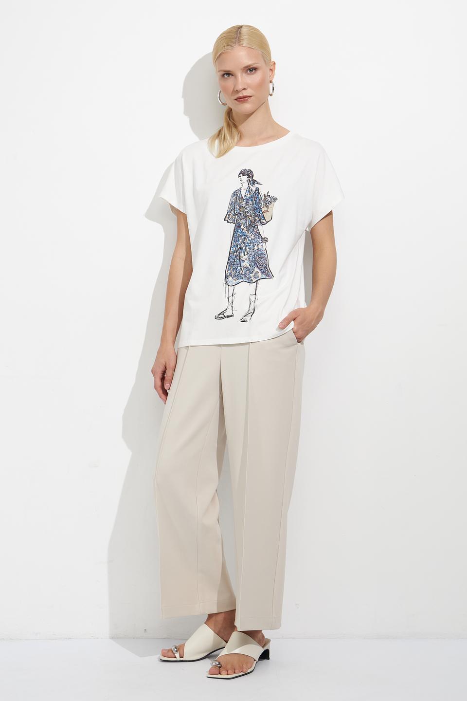 Футболка Oui женская белая с коротким рукавом