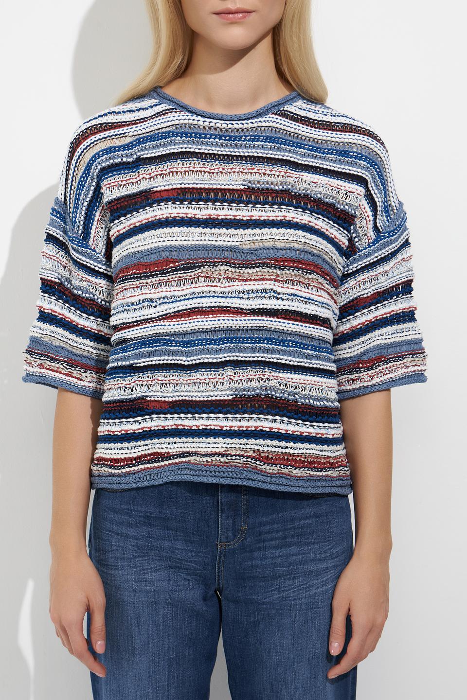 Пуловер Oui в полоску