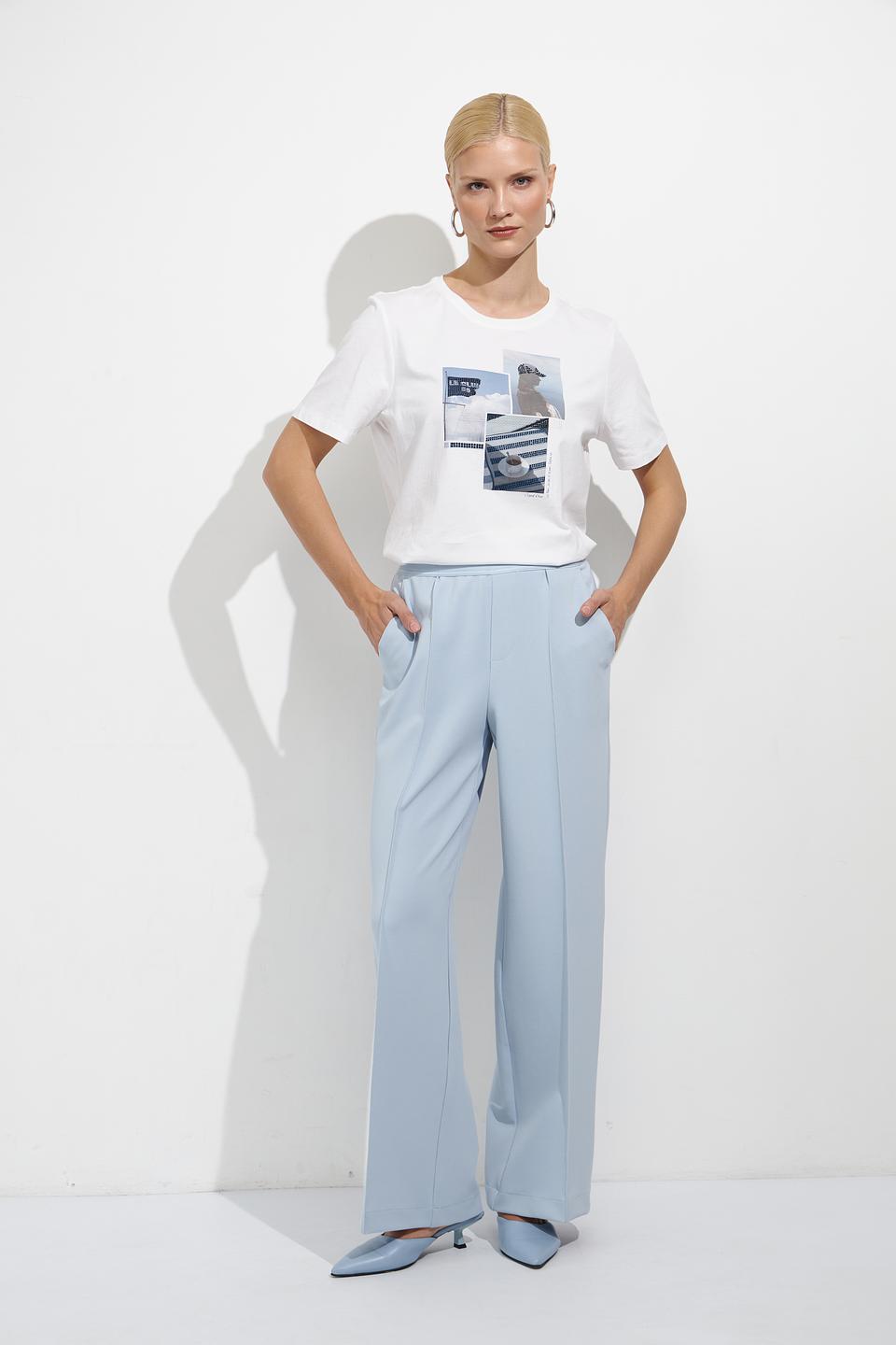 Брюки классические Oui голубые