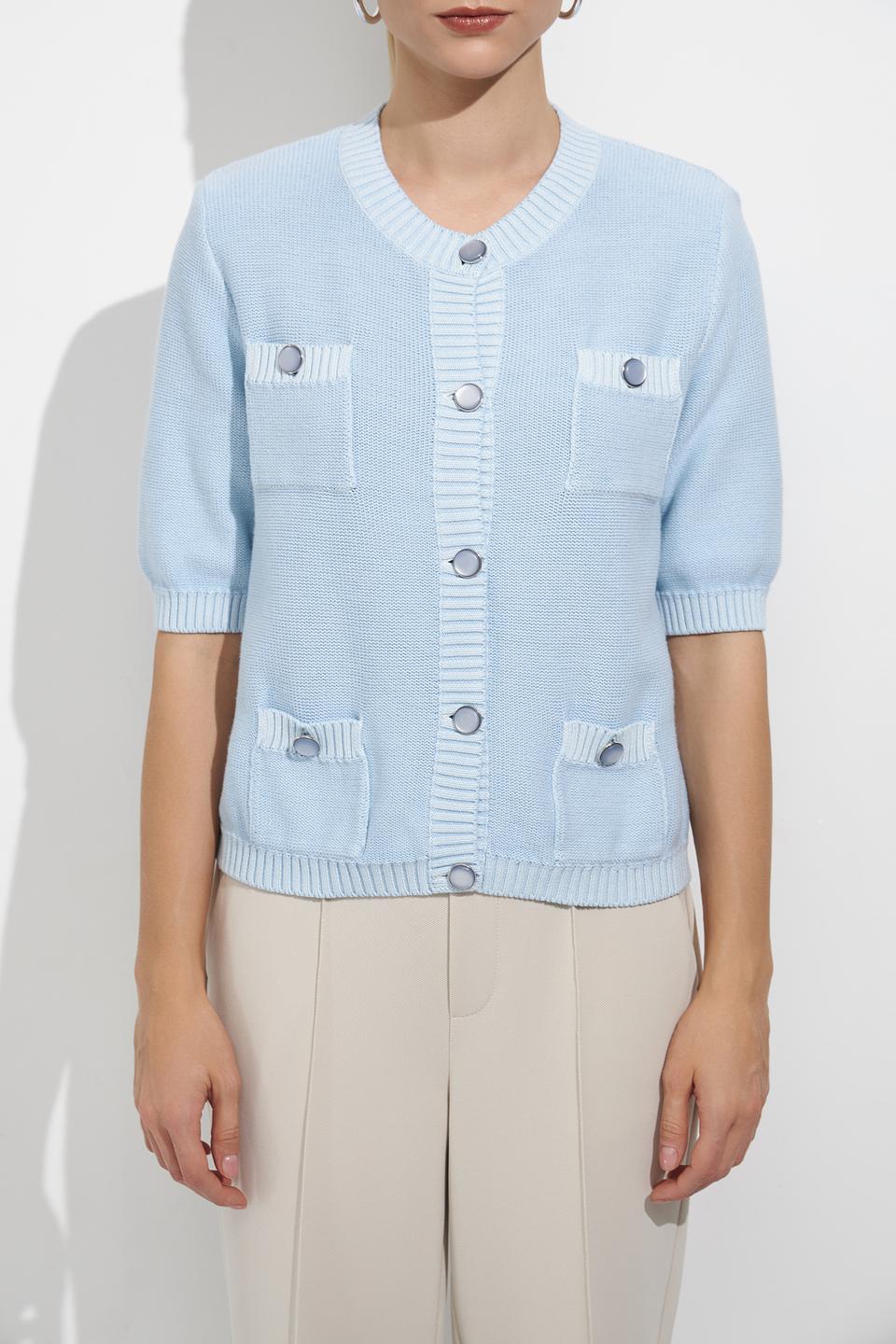 Жакет Oui голубой с карманами