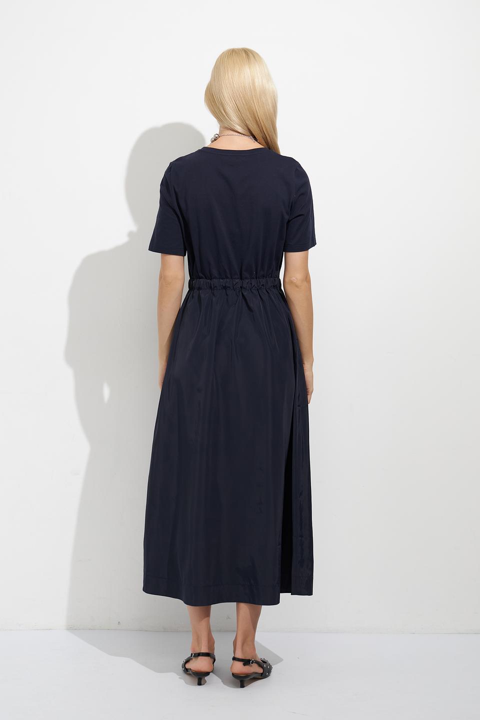 Платье Oui с вышивкой темно-синее