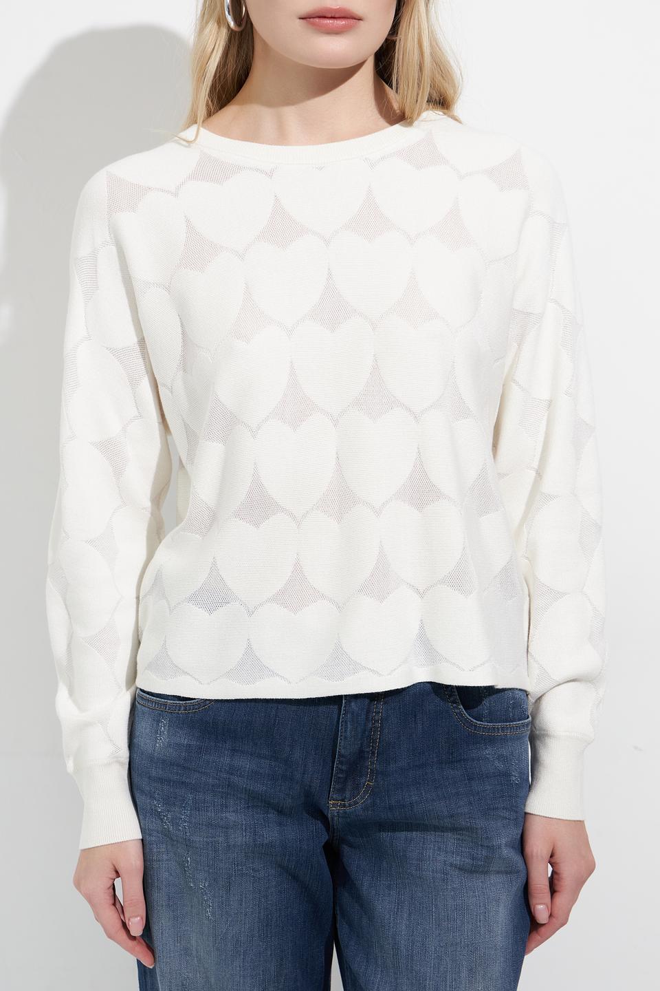 Пуловер Oui вязаный бежевый