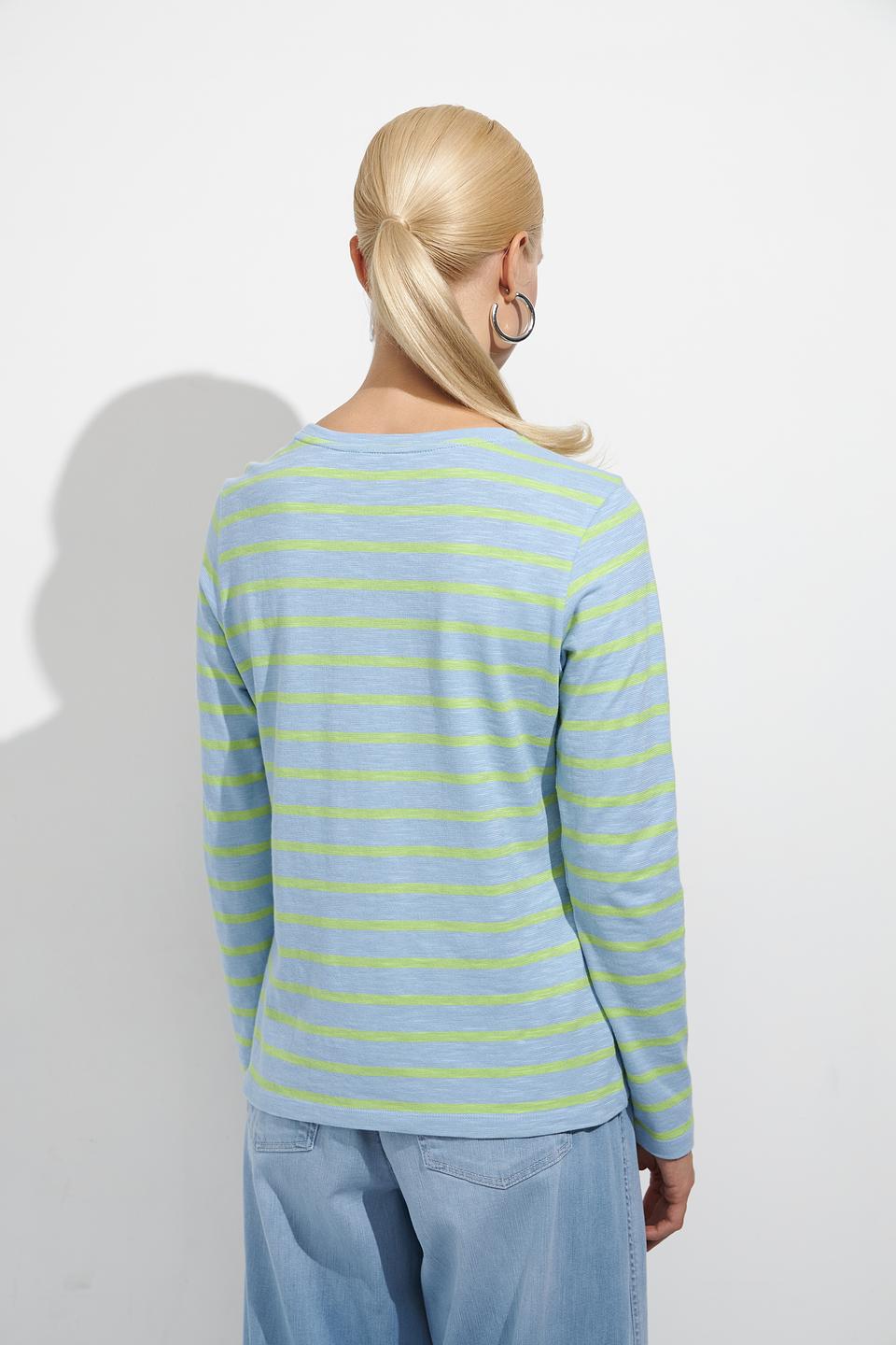 Футболка Lecomte в полоску голубую