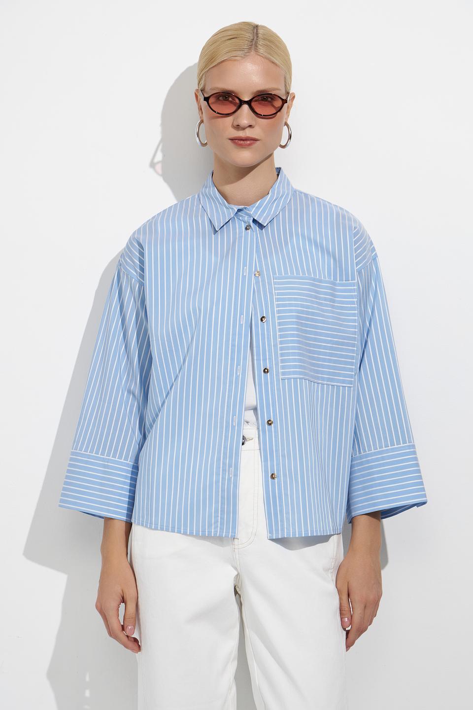 Блуза Betty and Co в полоску голубую