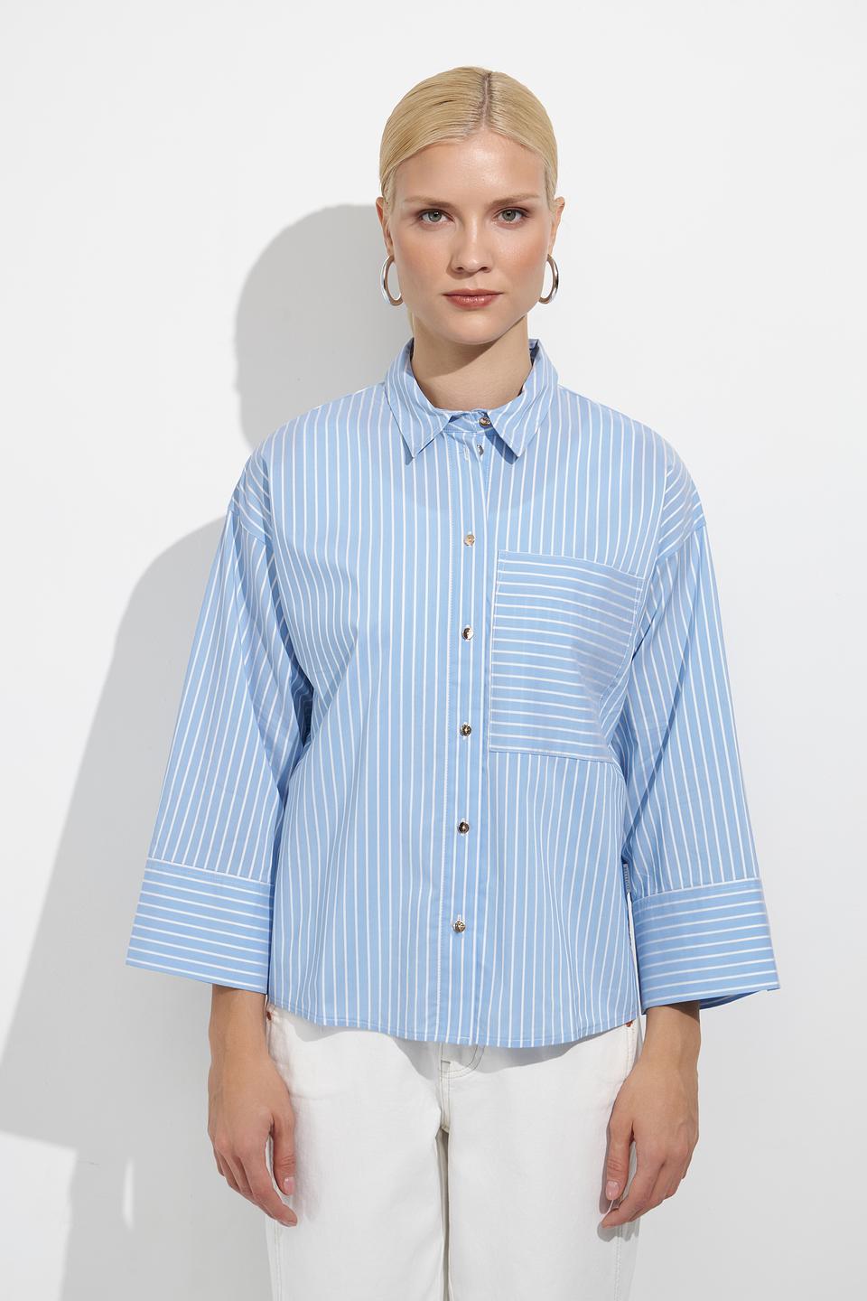 Блуза Betty and Co в полоску голубую