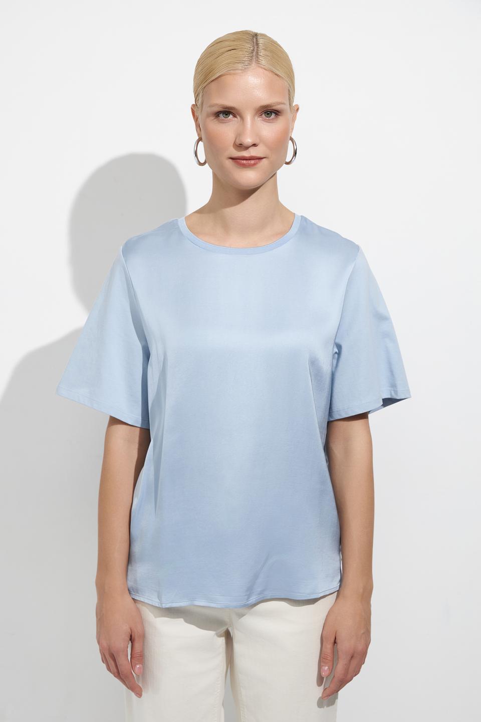 Блуза Oui голубая с коротким рукавом
