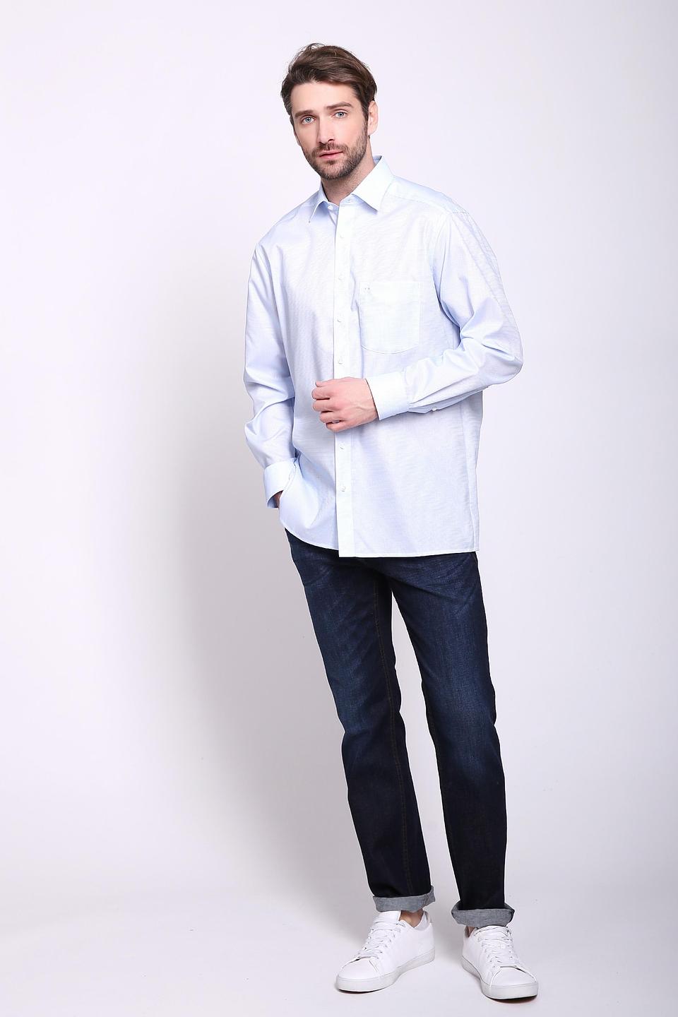 Рубашка Olymp голубая приталенная