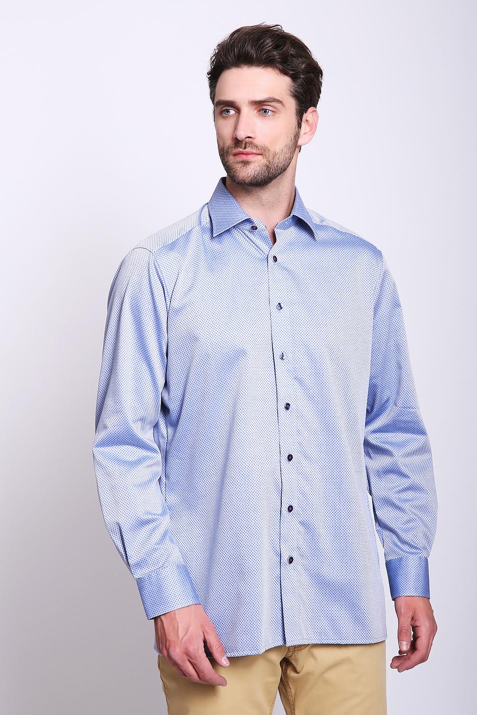 Рубашка Olymp men голубая в горошек