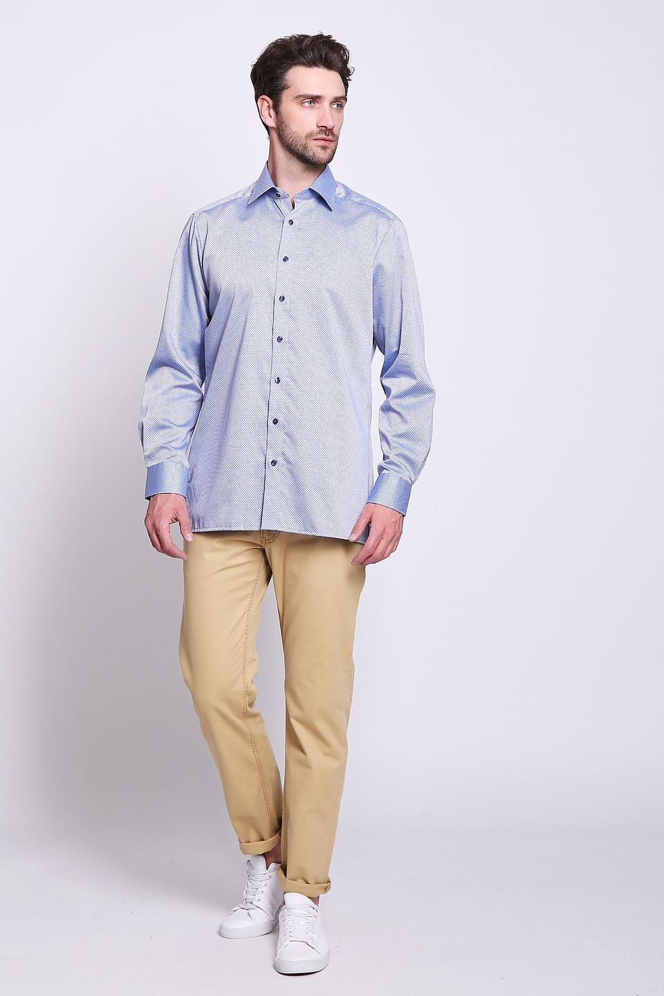 Рубашка Olymp men голубая в горошек