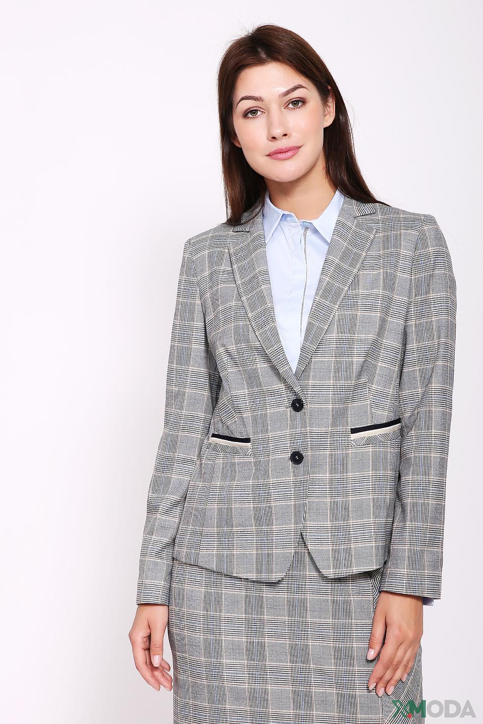 Жакет Gerry Weber в клетку серый