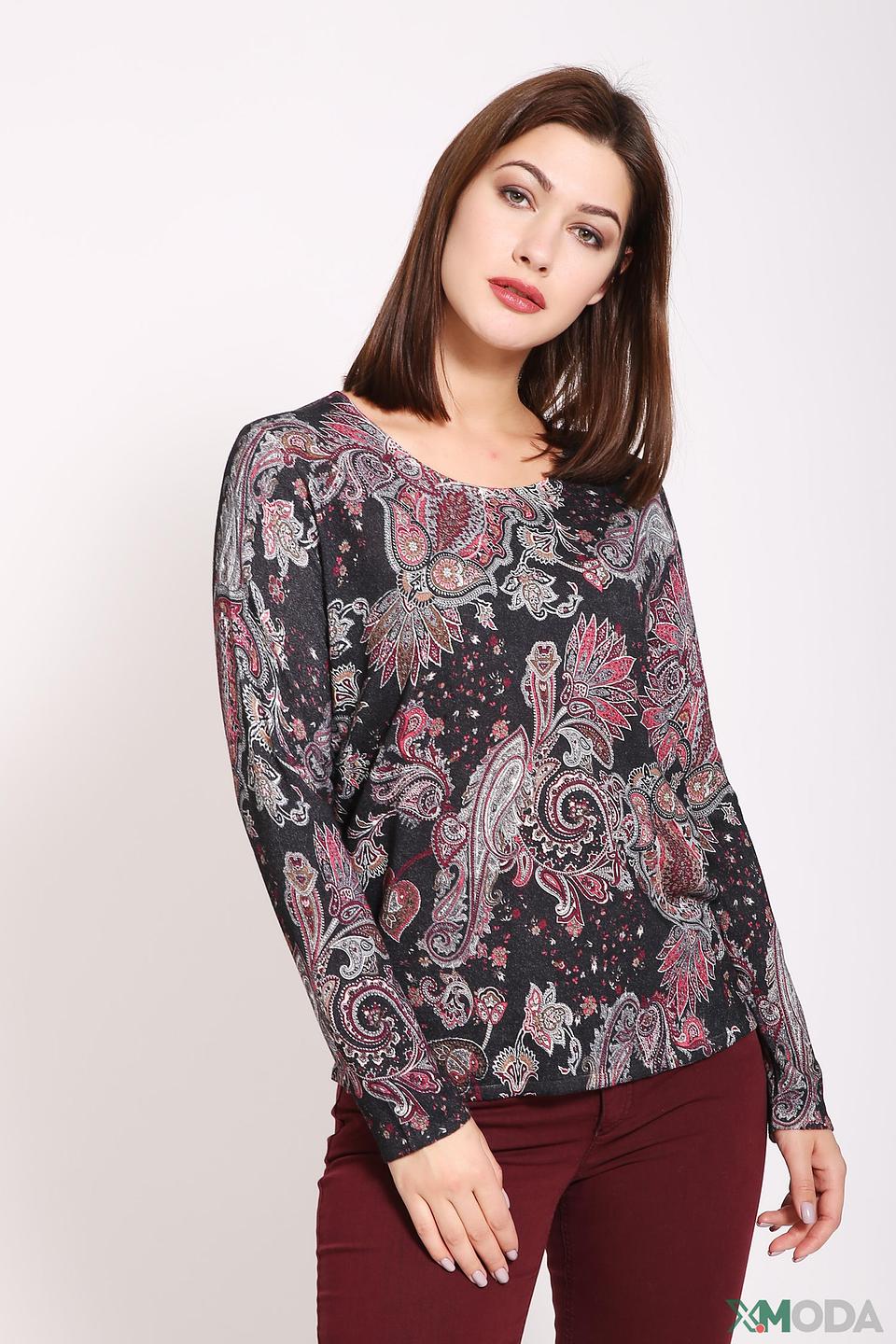 Пуловер Gerry Weber с узором пейсли чёрный