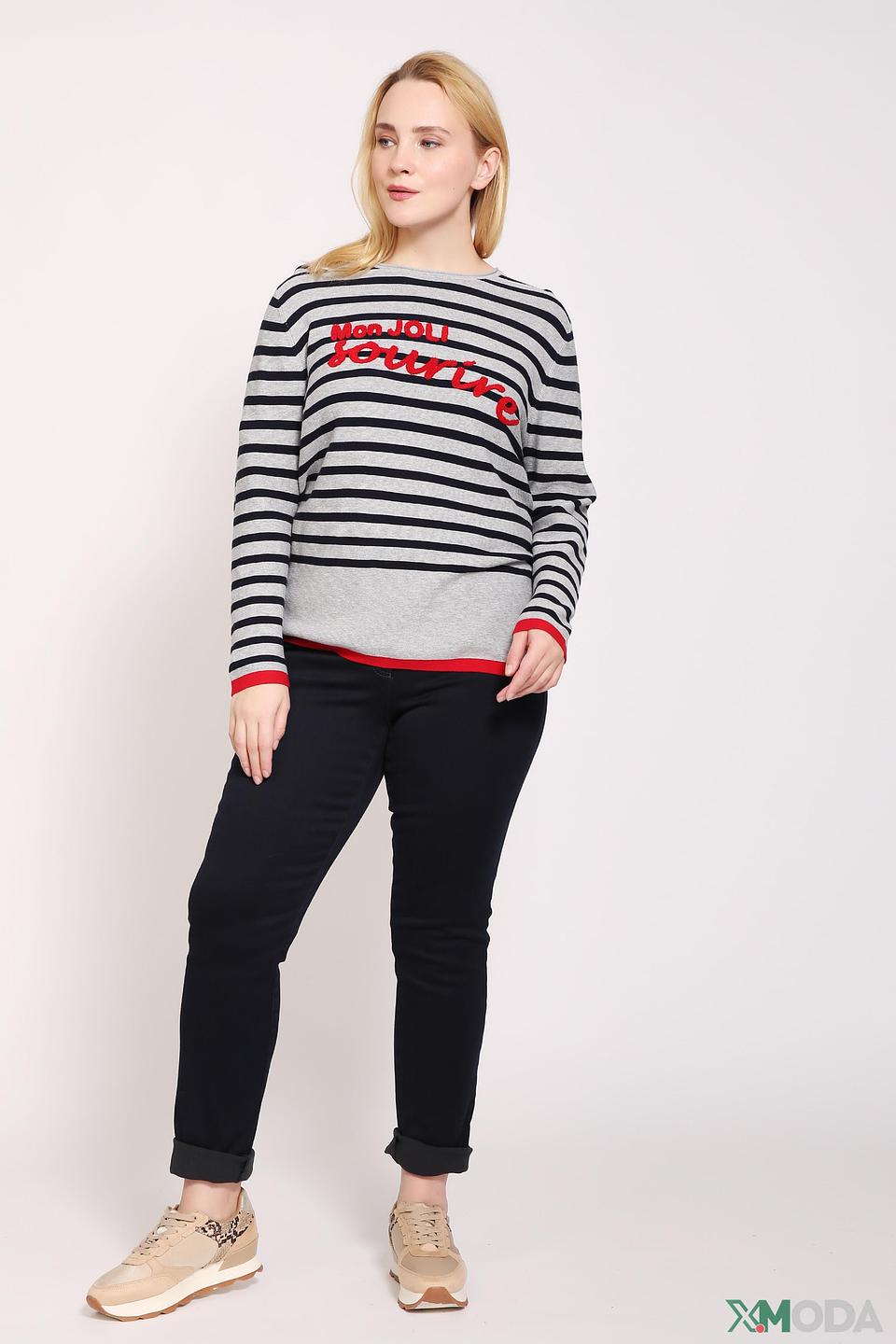 Пуловер Via Appia в полоску с надписью