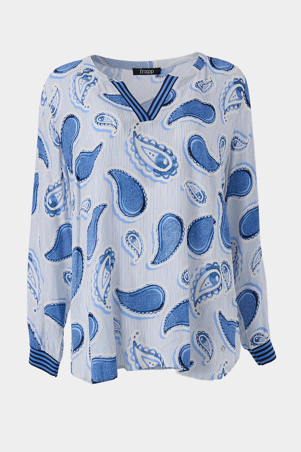 Блуза Frapp с пейсли голубой