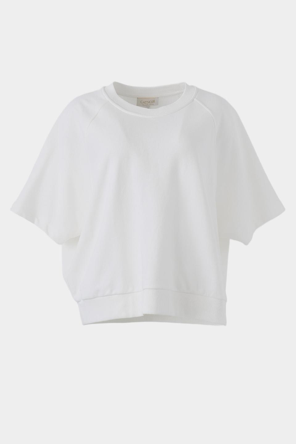 Пуловер Catnoir белый с коротким рукавом