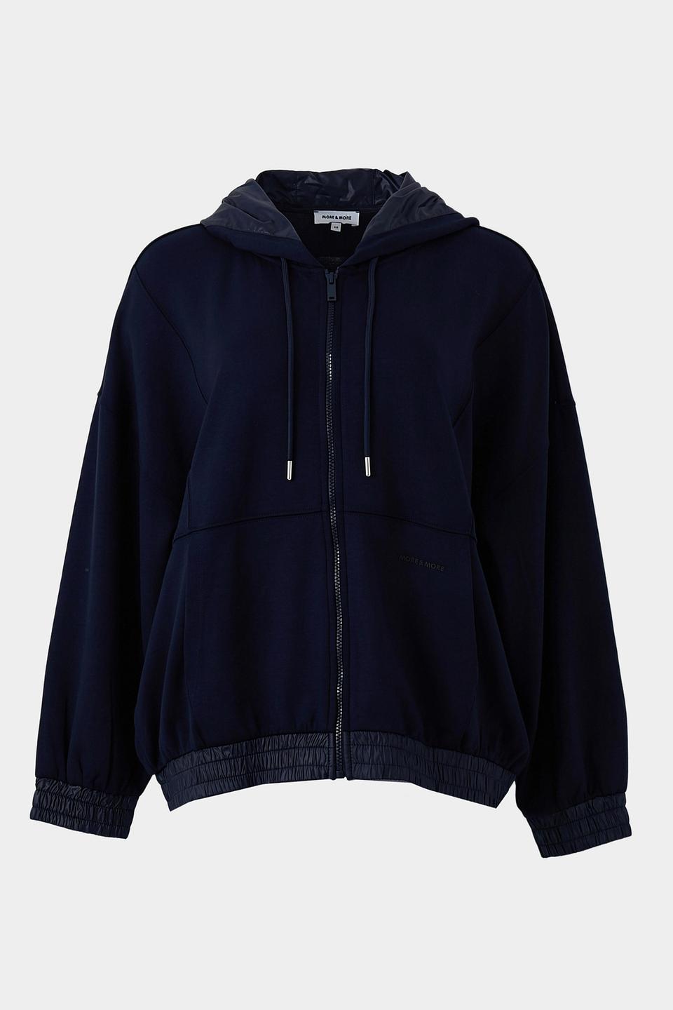 Жакет MORE and MORE с капюшоном тёмно-синий